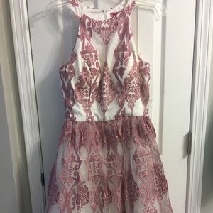 Beautiful pinkish purple embroidered dress